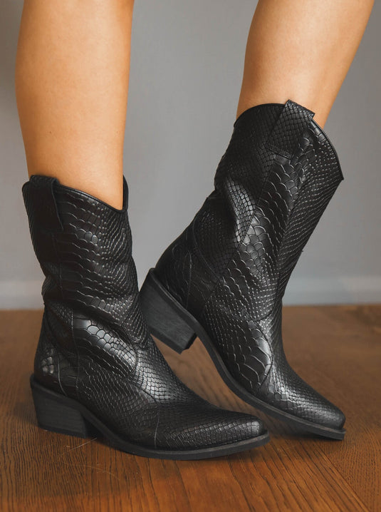 Botas Aurora Pitón Negras