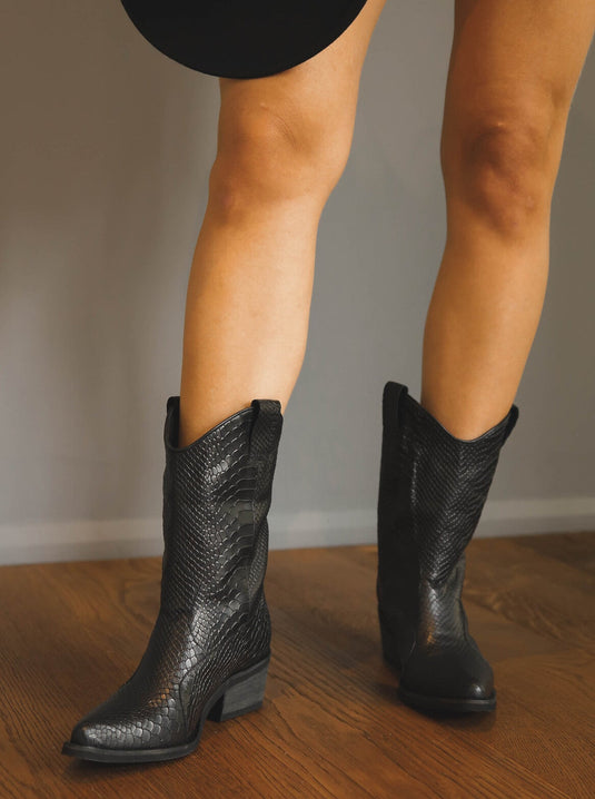 Botas Aurora Pitón Negras
